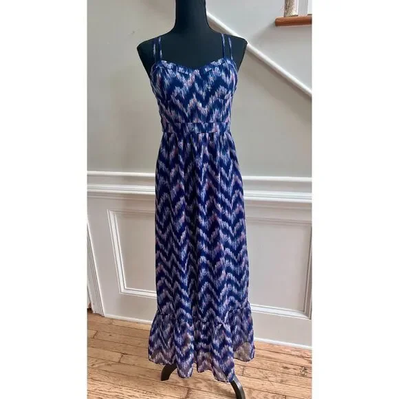 Maxi American Eagle sundress with a crisscross adjustable spaghetti strap size S - Picture 5 of 9